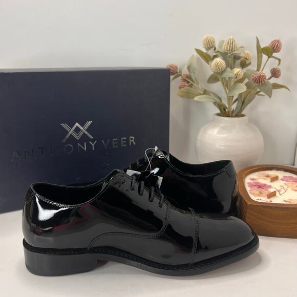 Anthony Veer Clinton Leather Tux Cap-Toe Oxford Dress Shoe Black Men 6.5 EEE NWB main image 7